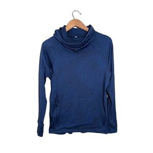 Lululemon Ready to Rulu Hoodie Luon Spray Jacquard Speckled‎ Blue Black Sz 6